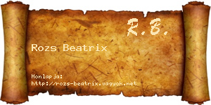 Rozs Beatrix névjegykártya